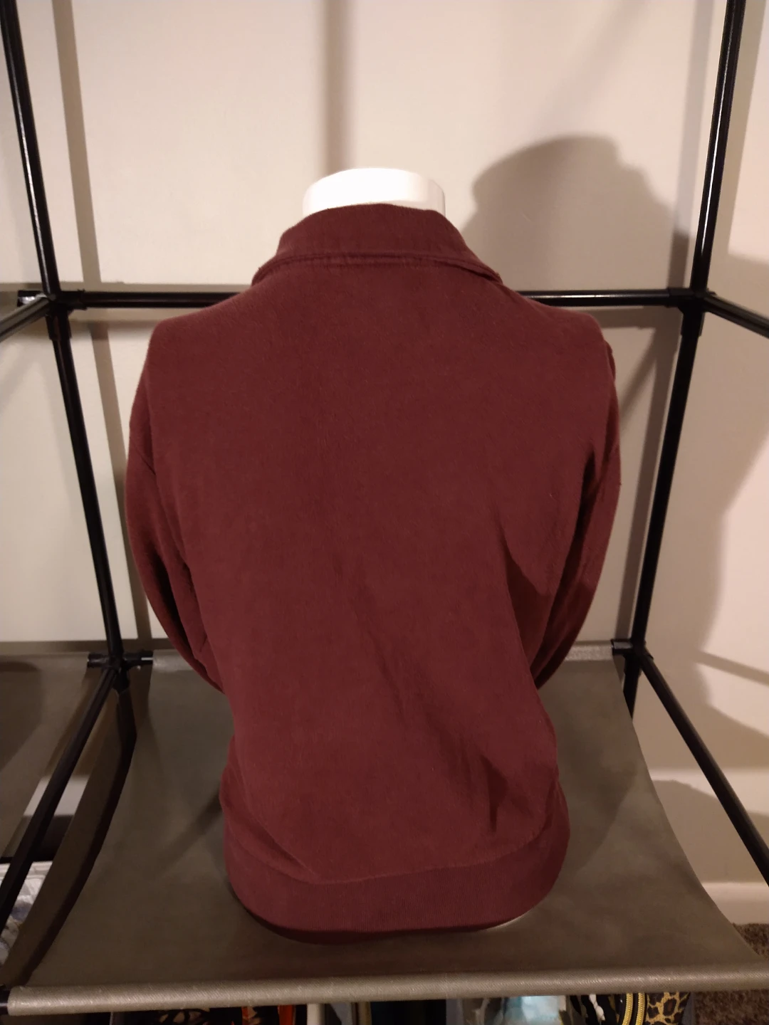 Victoria's Secret PINK Quarter-Zip Maroon Pullover Sweatshirt XS - photo 4