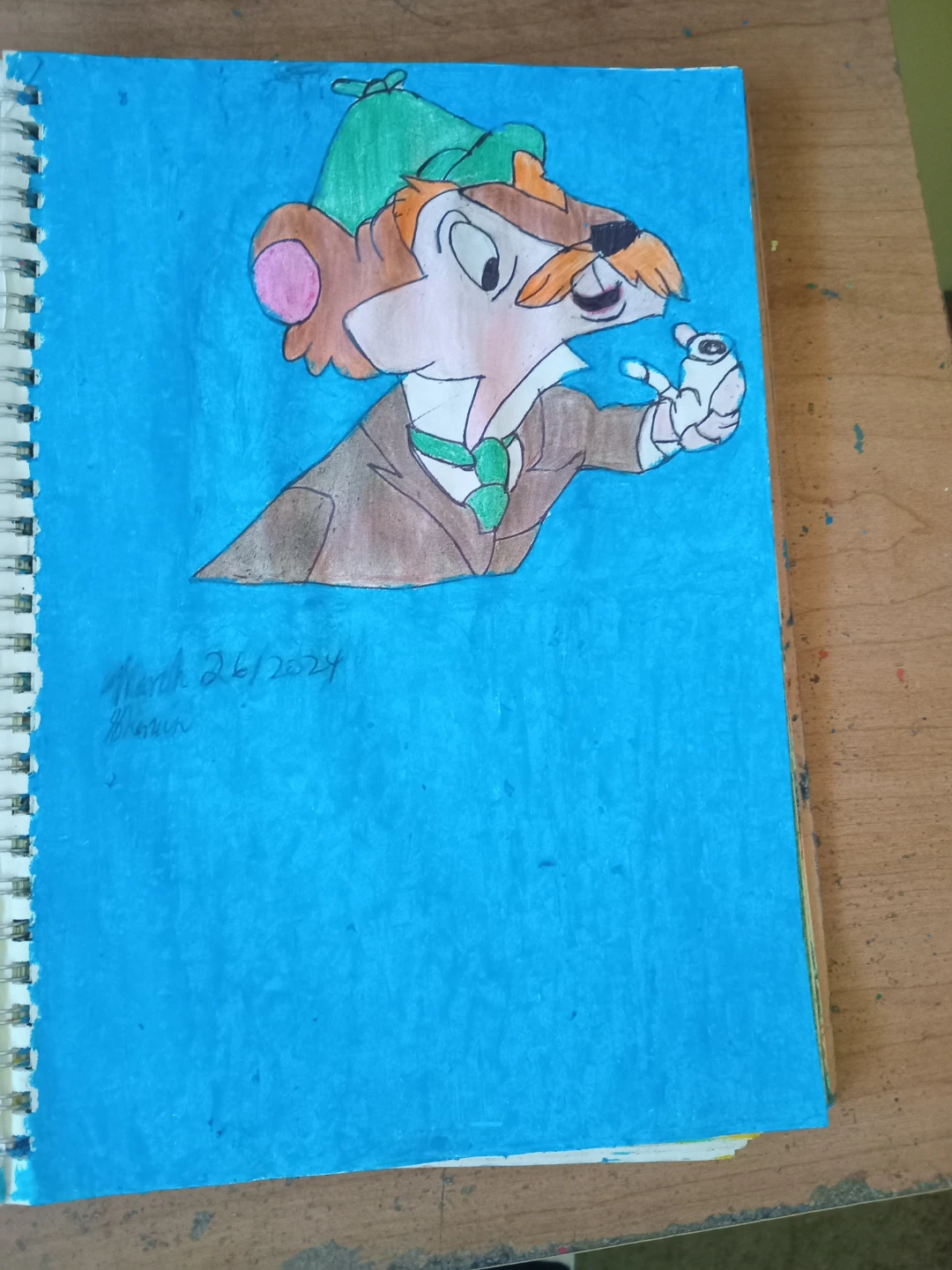 MOUSE DETECTIVE  DRAWING BY CUSTOM ARTIST SHERWIN