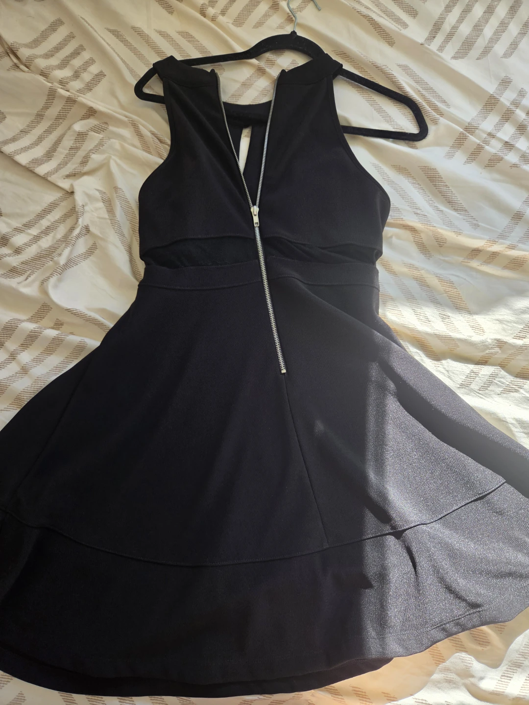 Black Sleeveless Dress with Zipper