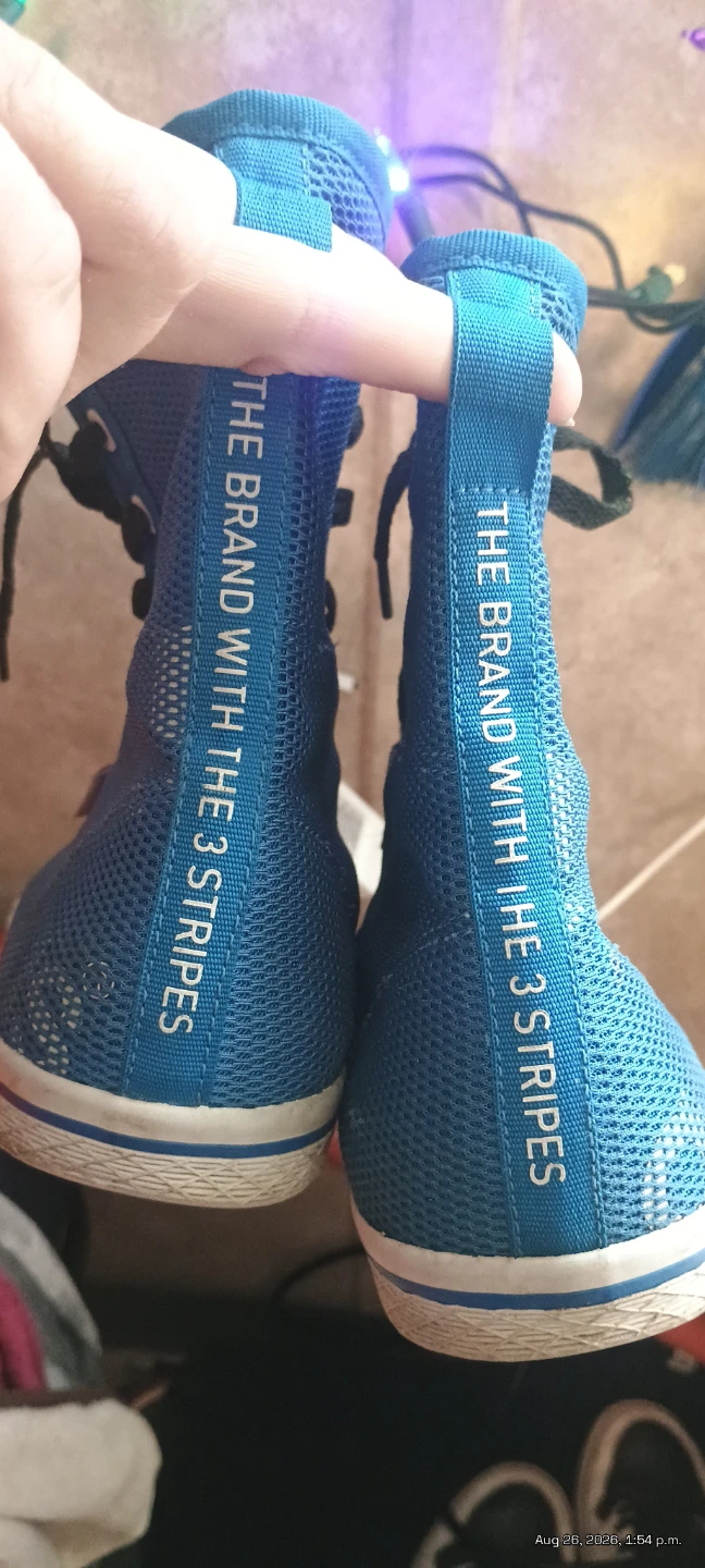 Adidas Blue Mesh High-Top Sneakers - photo 2