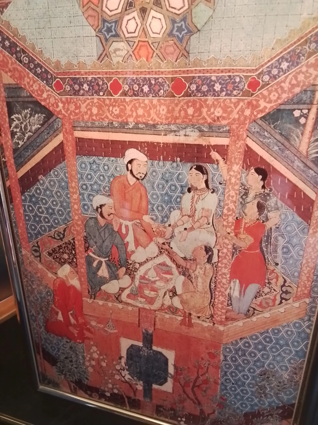 Mughal Miniature Framed Mirrored Art (16.25" x 20.25") - photo 2
