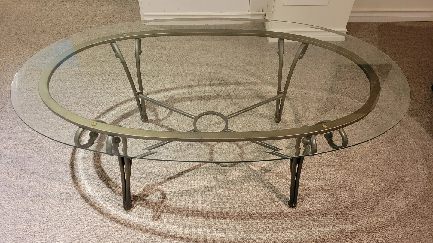 Oval Glass Top Coffee Table