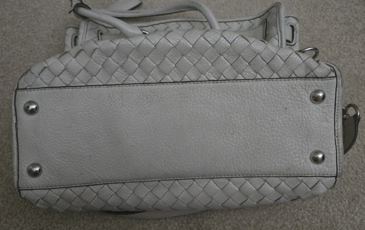 Michael Kors White Woven Leather Satchel Handbag - photo 3