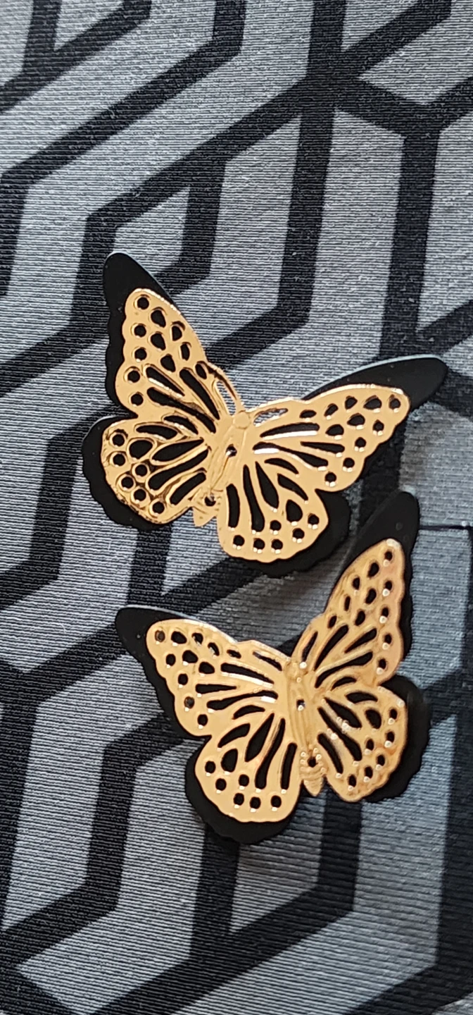 Gold & black Butterfly Earrings - photo 5