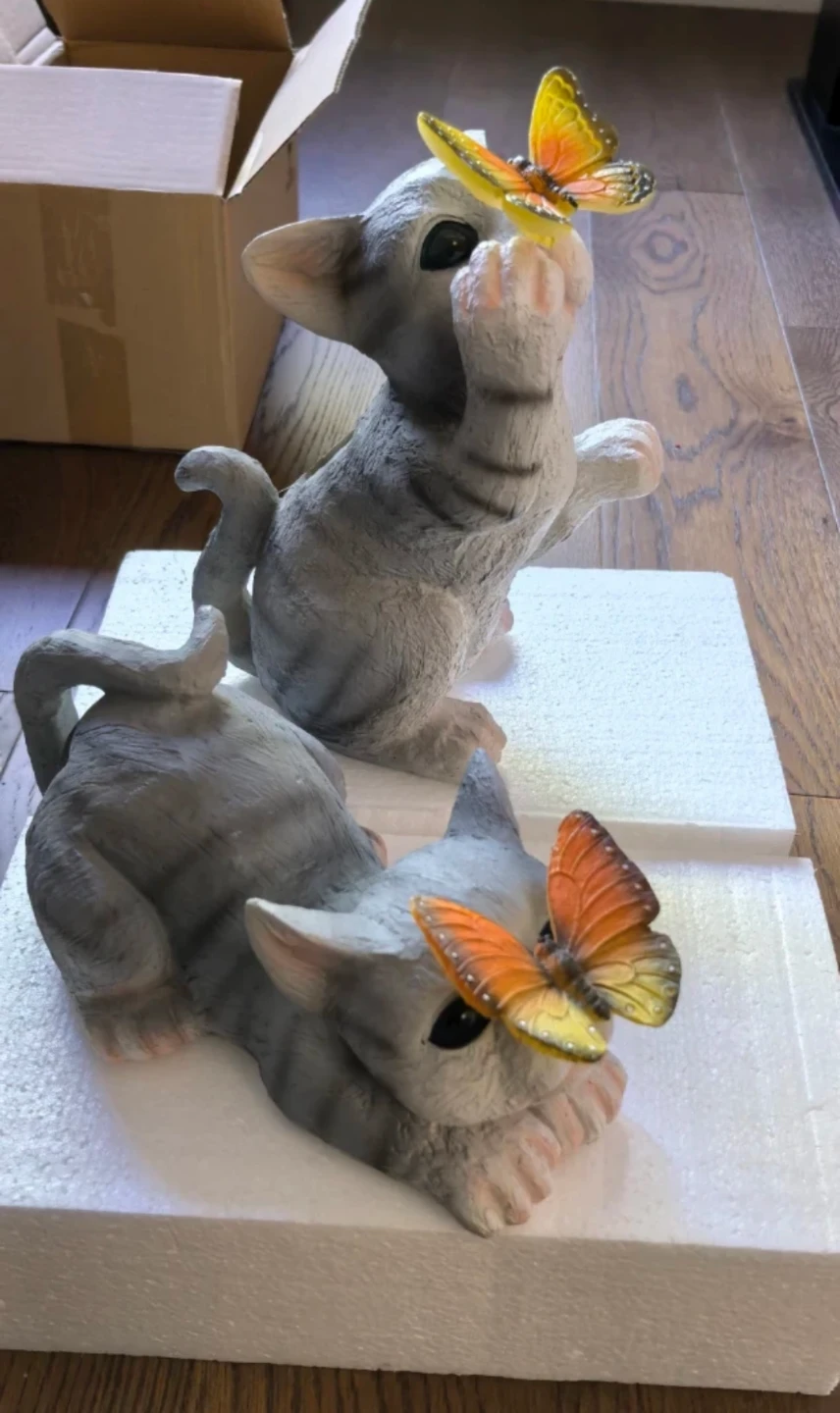 Solar Cat Outdoor Statues