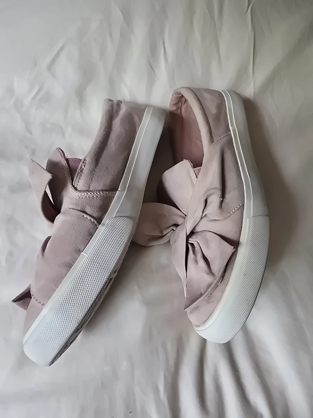 Pink Slip-On Sneakers with Bow - photo 5