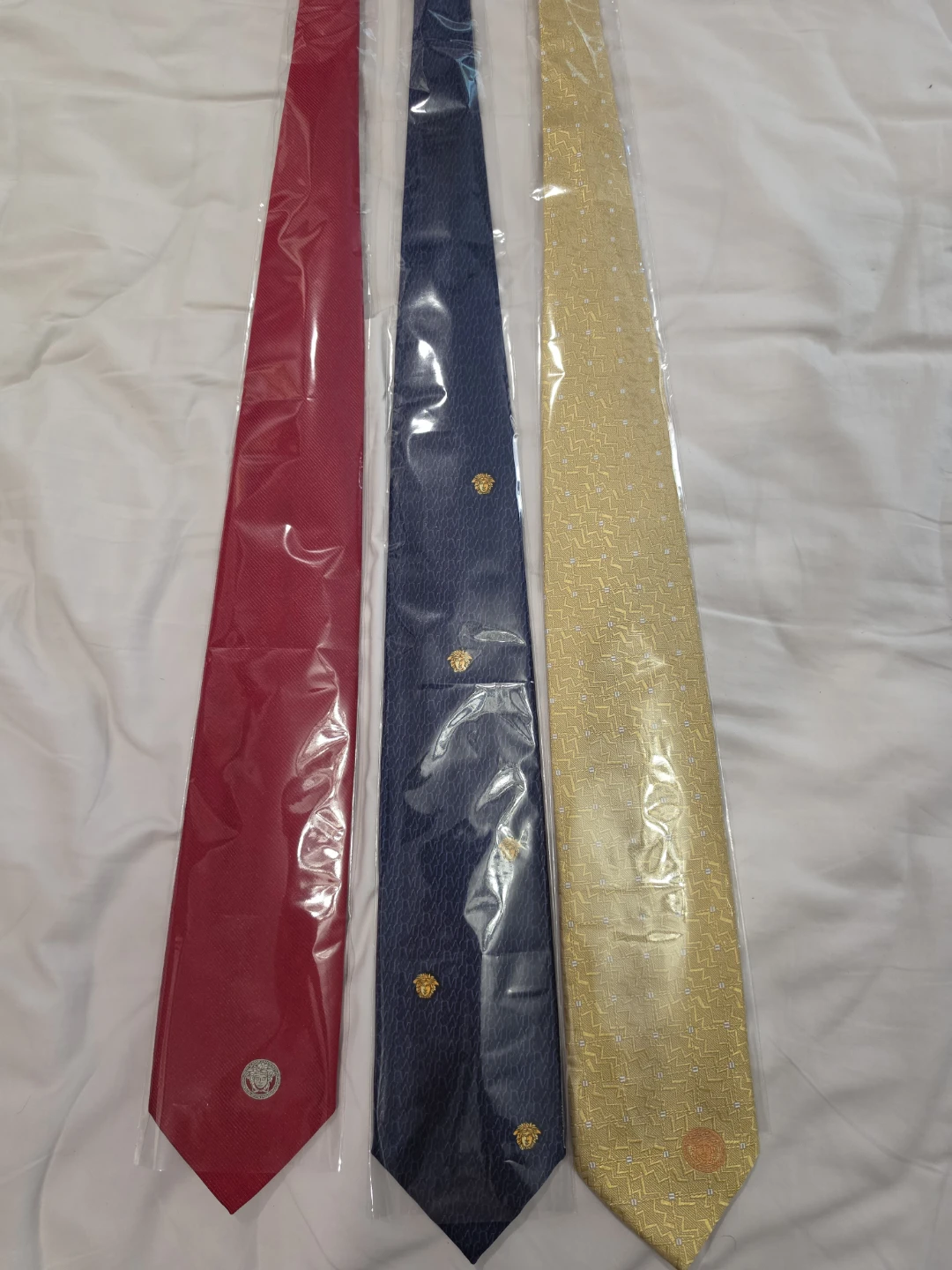 Gianni Versace Silk Ties - Red, Blue, Yellow