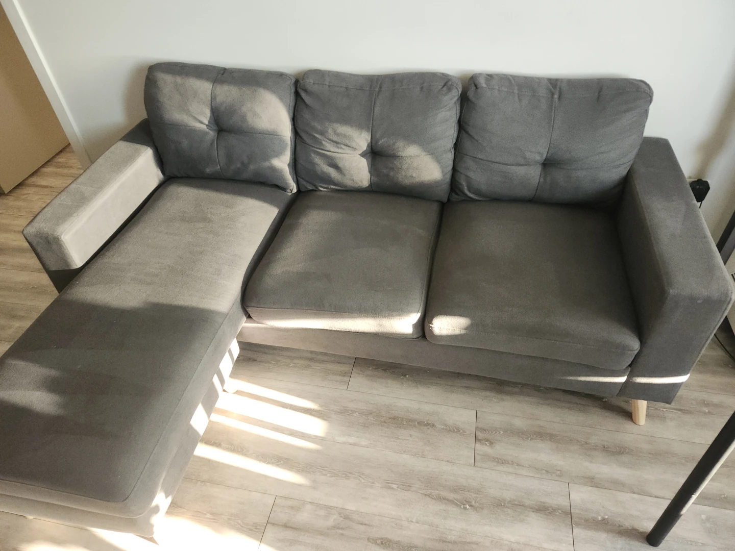 Grey Sectional Sofa with Chaise - photo 2