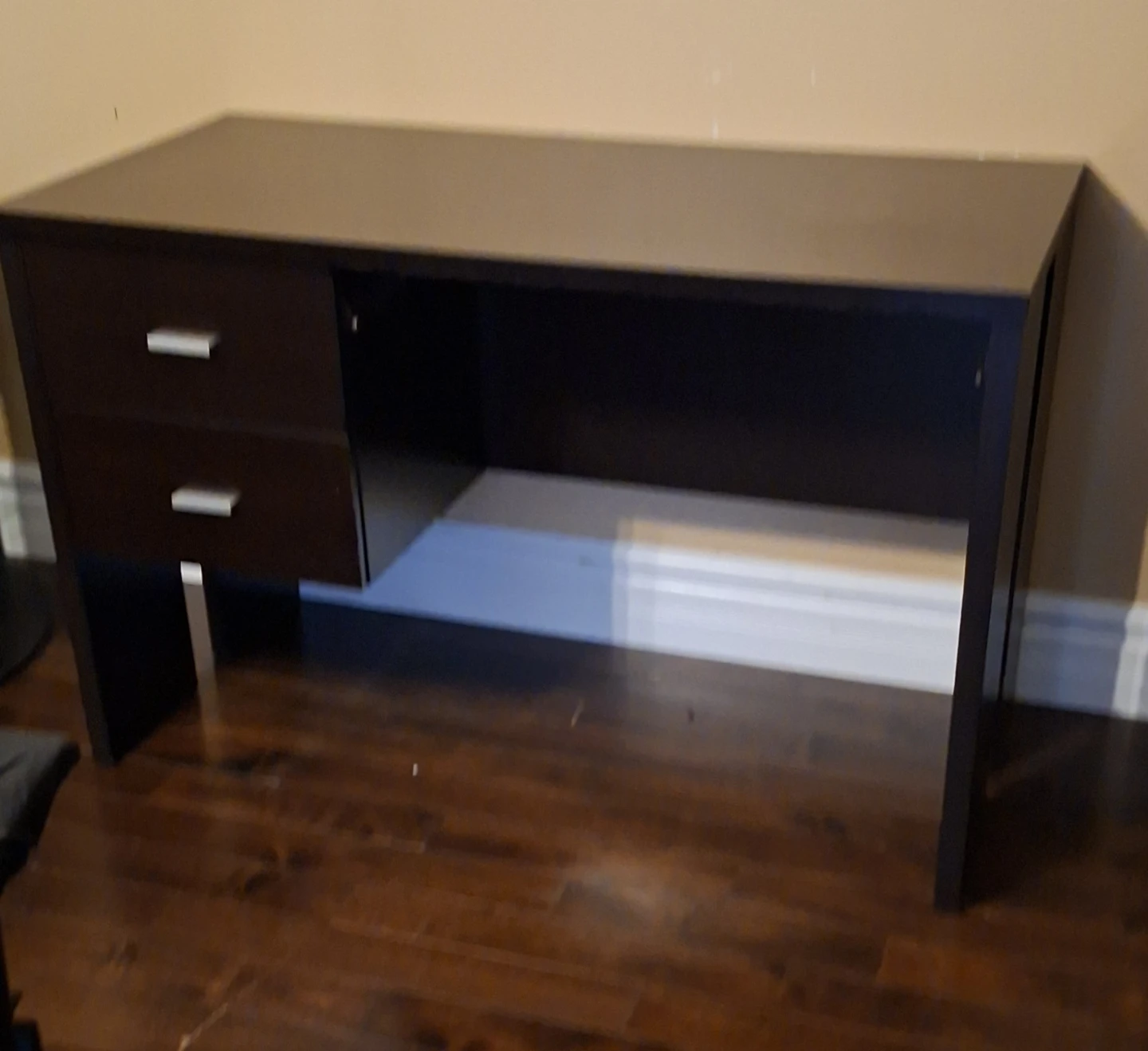 Dark Brown Desk with Drawers