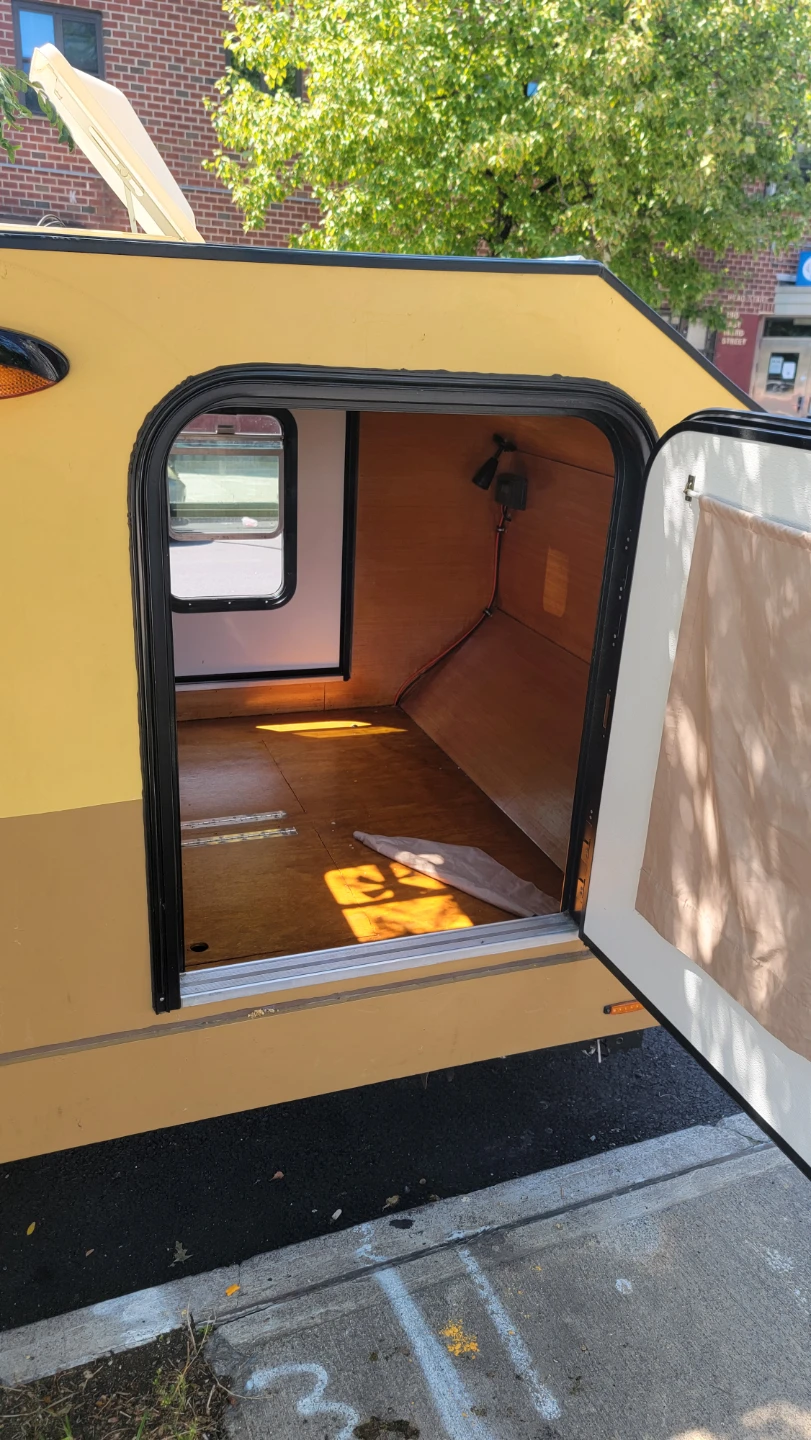 Yellow Teardrop Camper Trailer with Solar Panels - photo 4