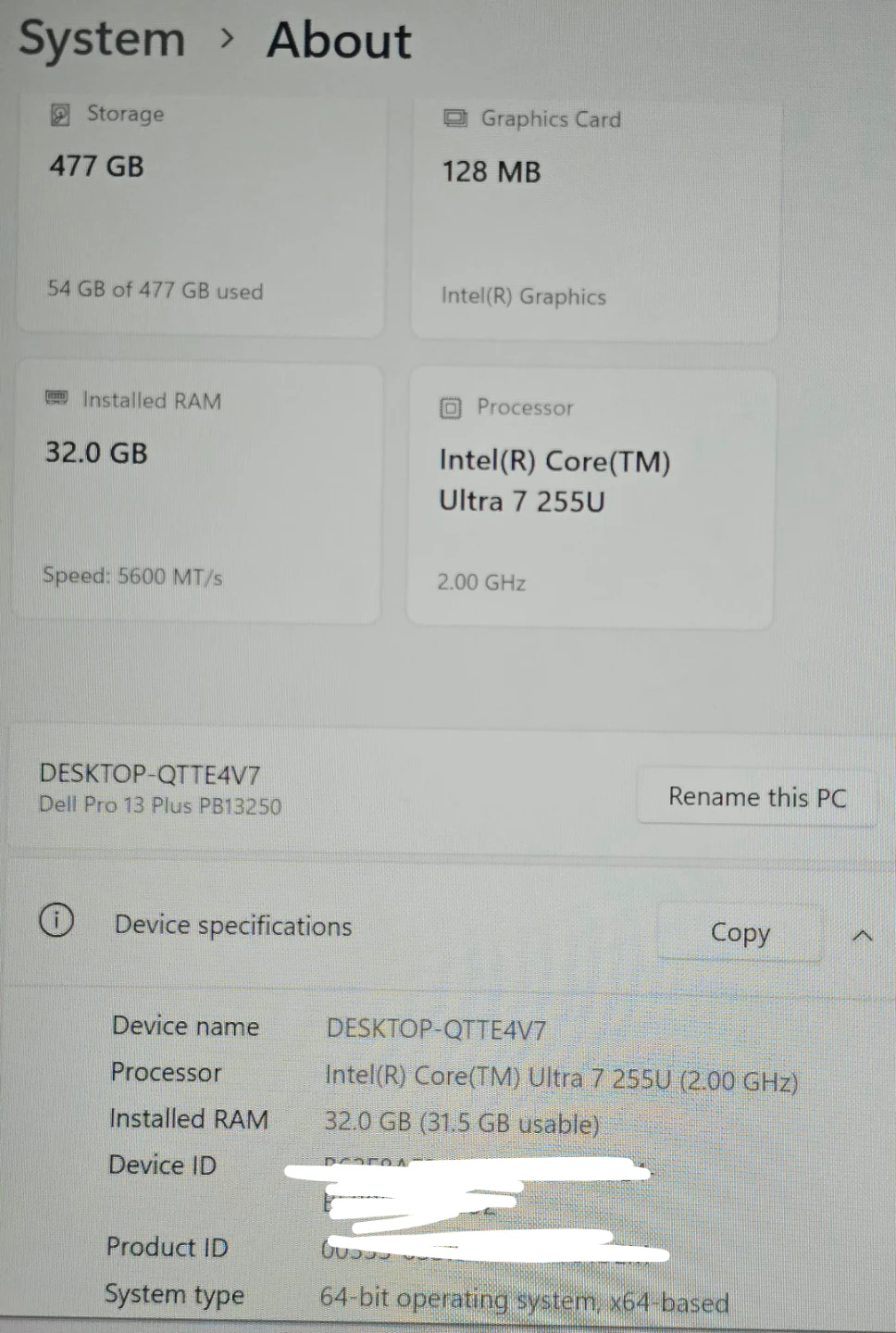 Dell Pro 13 Plus Laptop Core Ultra 7 255U 32GB Ram 512GB SSD - photo 3
