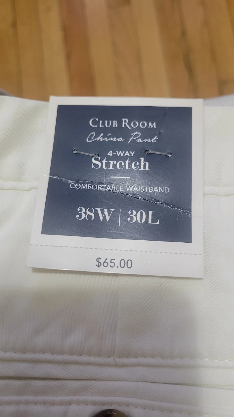 Club Room Men's Chino Pants - Bright White, 38W x 30L - photo 2