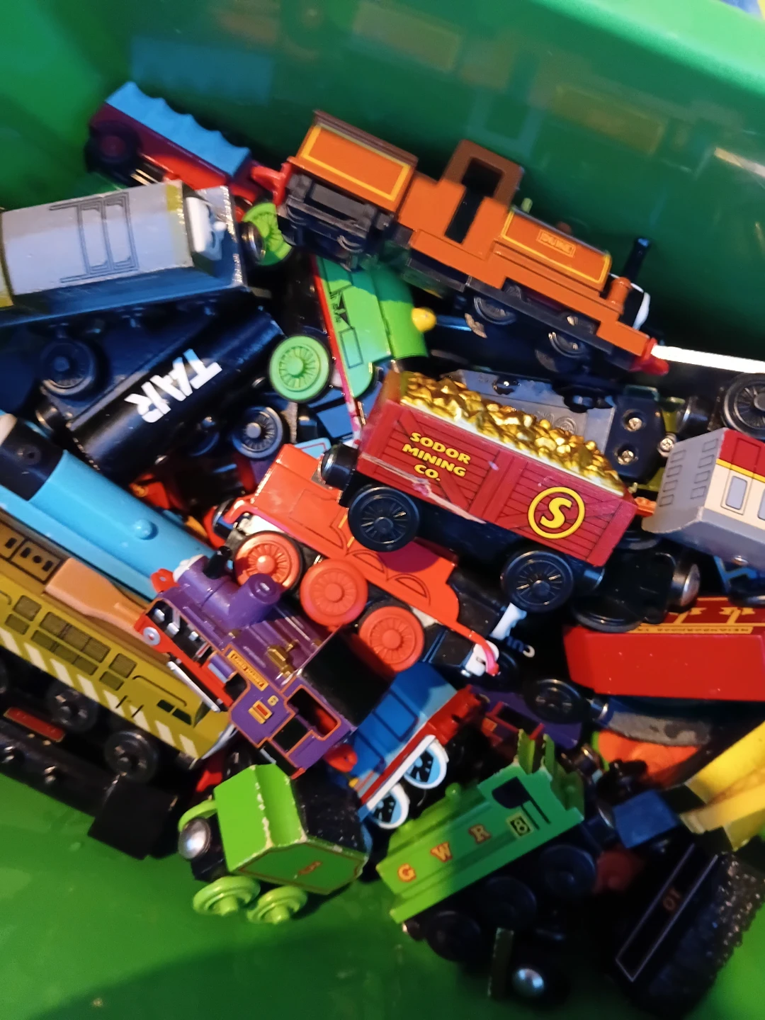 Assorted Wooden Toy Trains