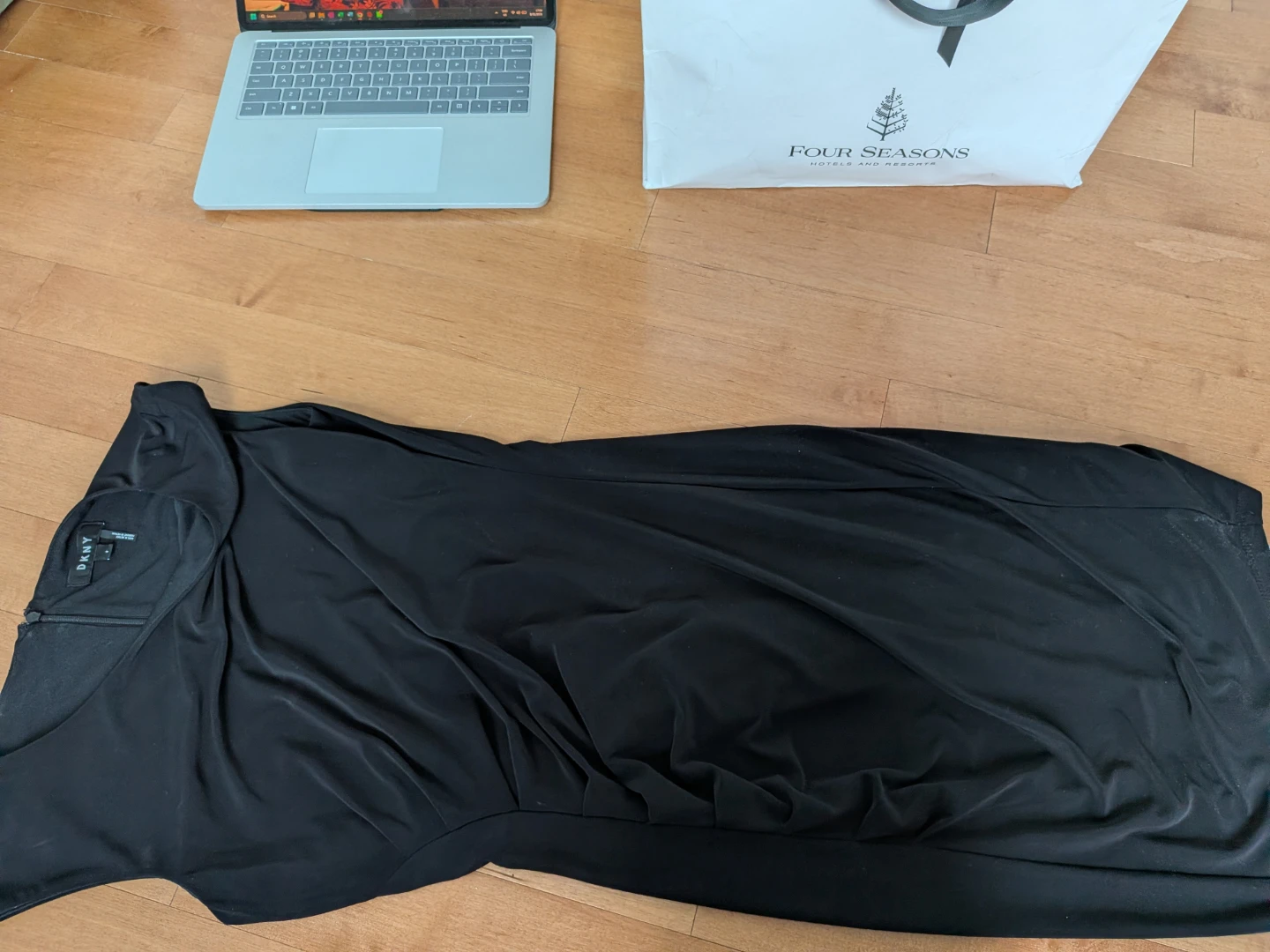 Dkny Black Ruched Midi Dress - photo 2