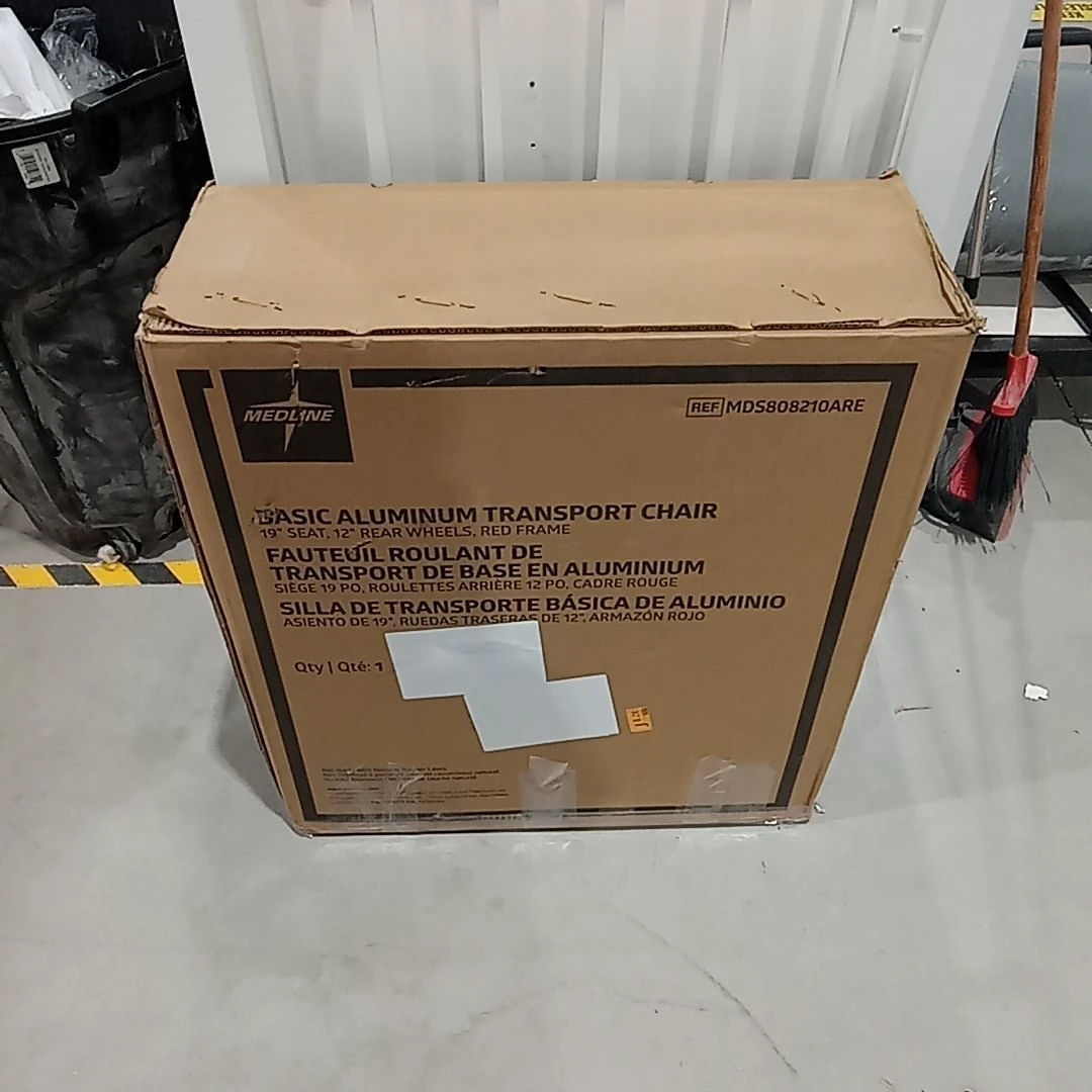 Medline 19" basic aluminum Transport Wheelchair, 12" rear wheels - photo 3