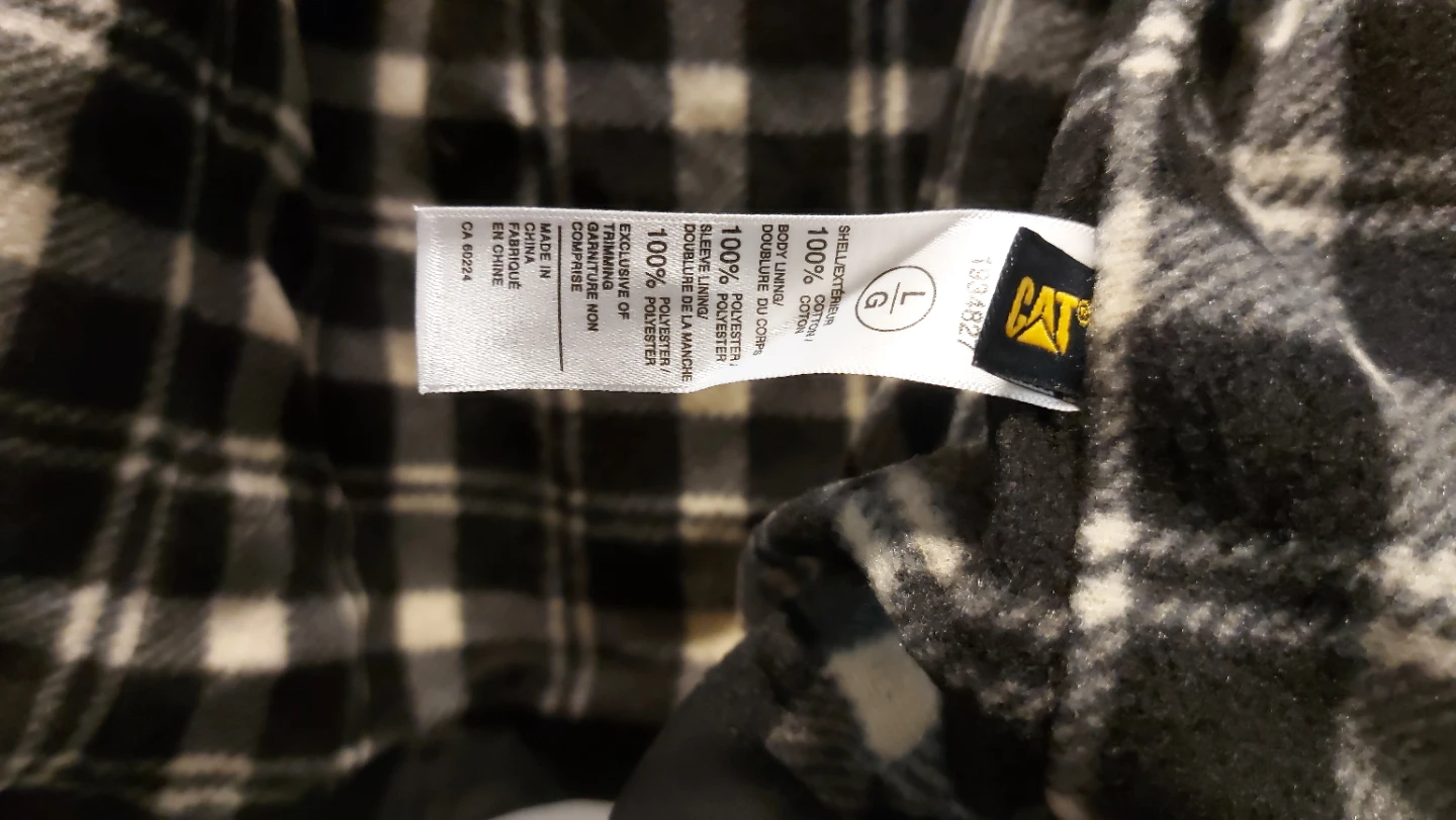 CAT Lined Work Shirt Jacket - Black - Large - photo 5