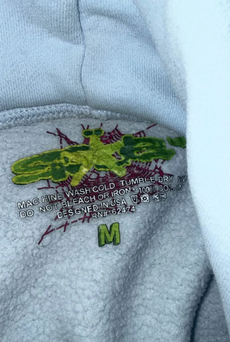 SP5DER hoodie light blue spider web graphic - photo 3