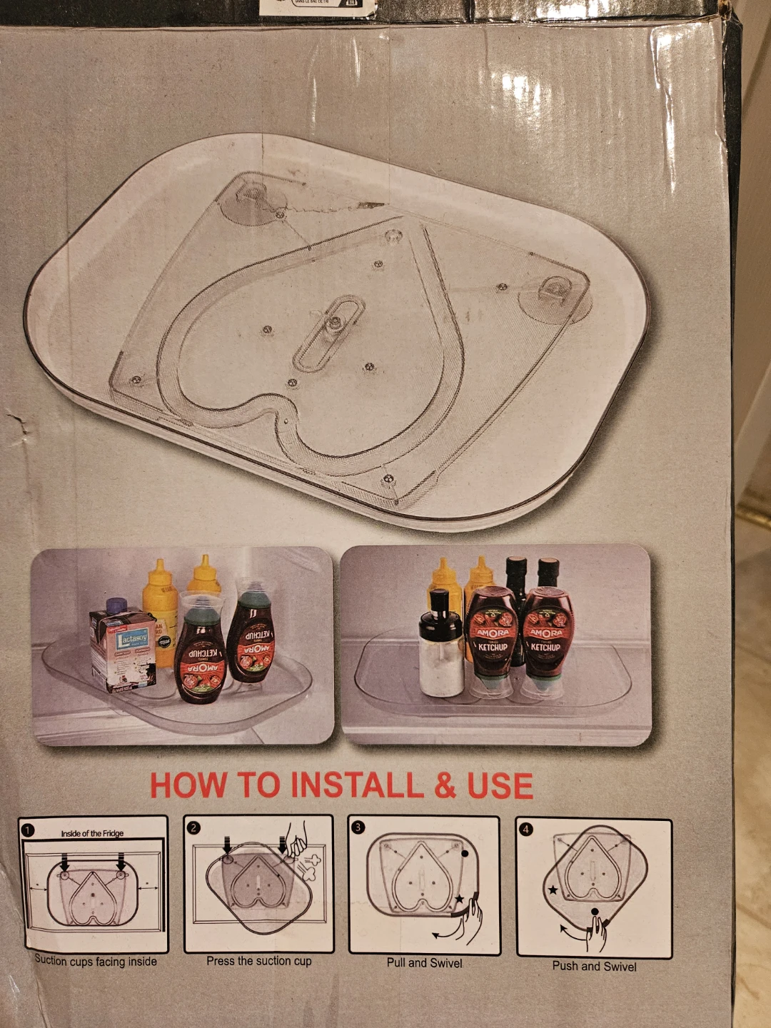 Swivel Fridge Shelf with Suction Cups