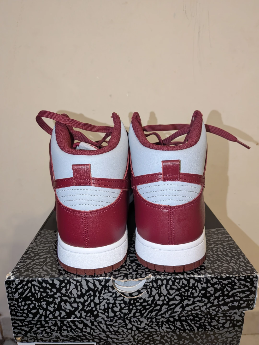 Nike Dunk High Retro Burgundy Grey Men's Shoes - photo 2