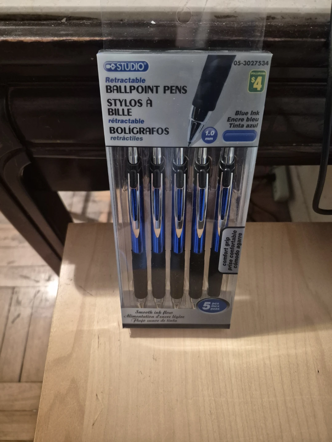 BN)5 Pack Studio Retractable Ballpoint Pens - Blue Ink