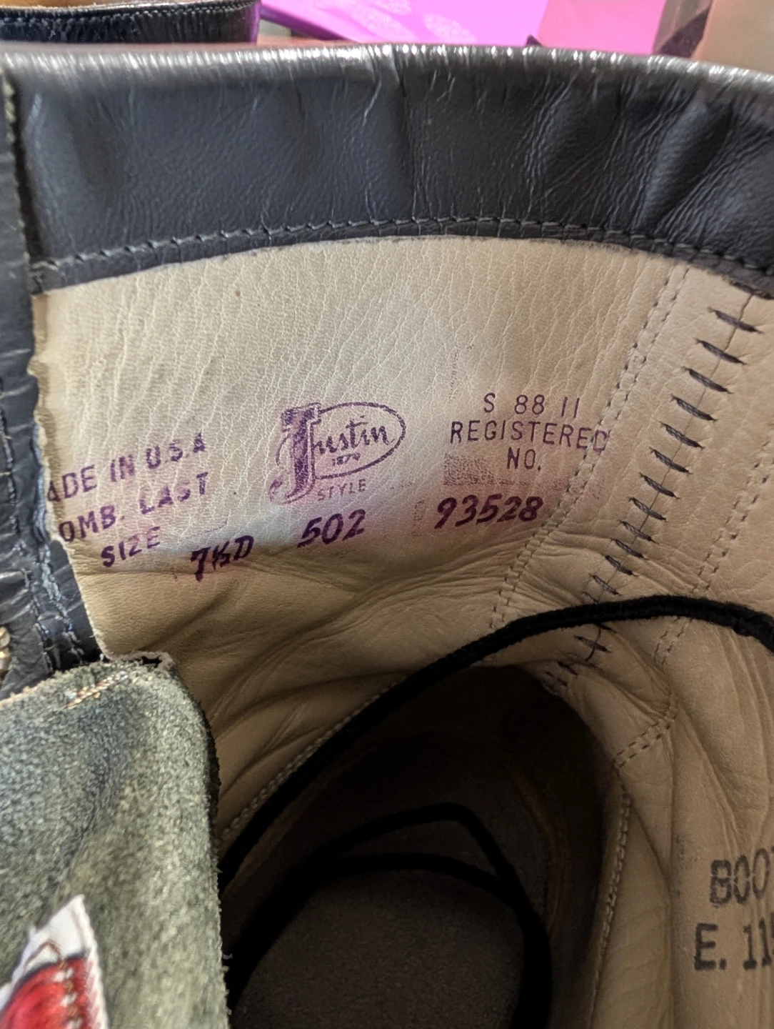 Justin leather Boots  7.5" - photo 3