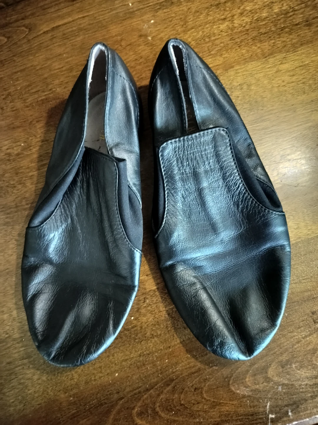 Black Leather Jazz Shoes - size 7