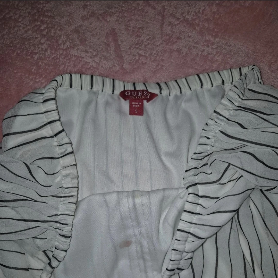 Guess Off-the-Shoulder Striped Blouse - Size S - photo 2