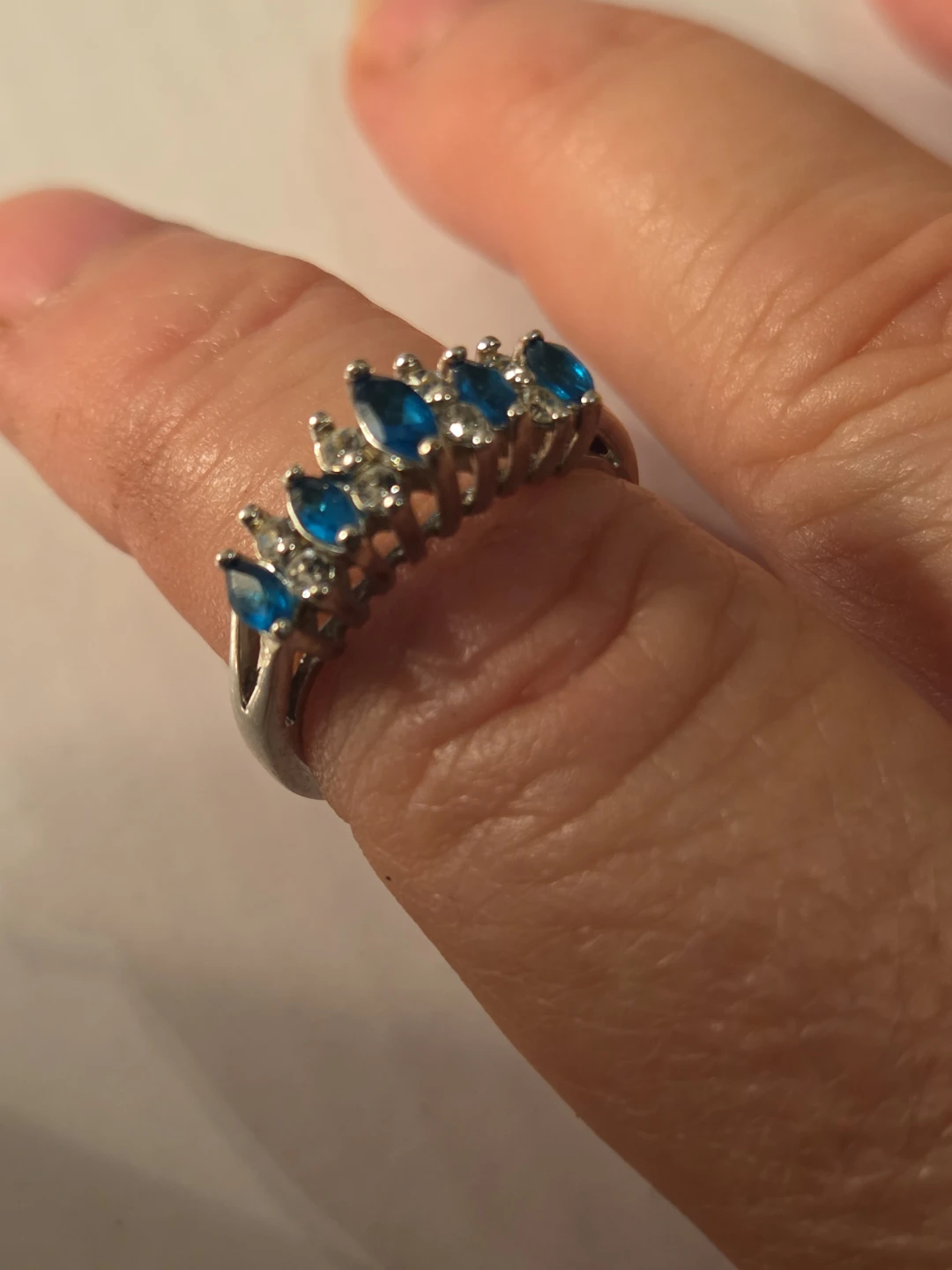 Sterling Silver  filled Avon Ring with Blue Marquee Stones - photo 3
