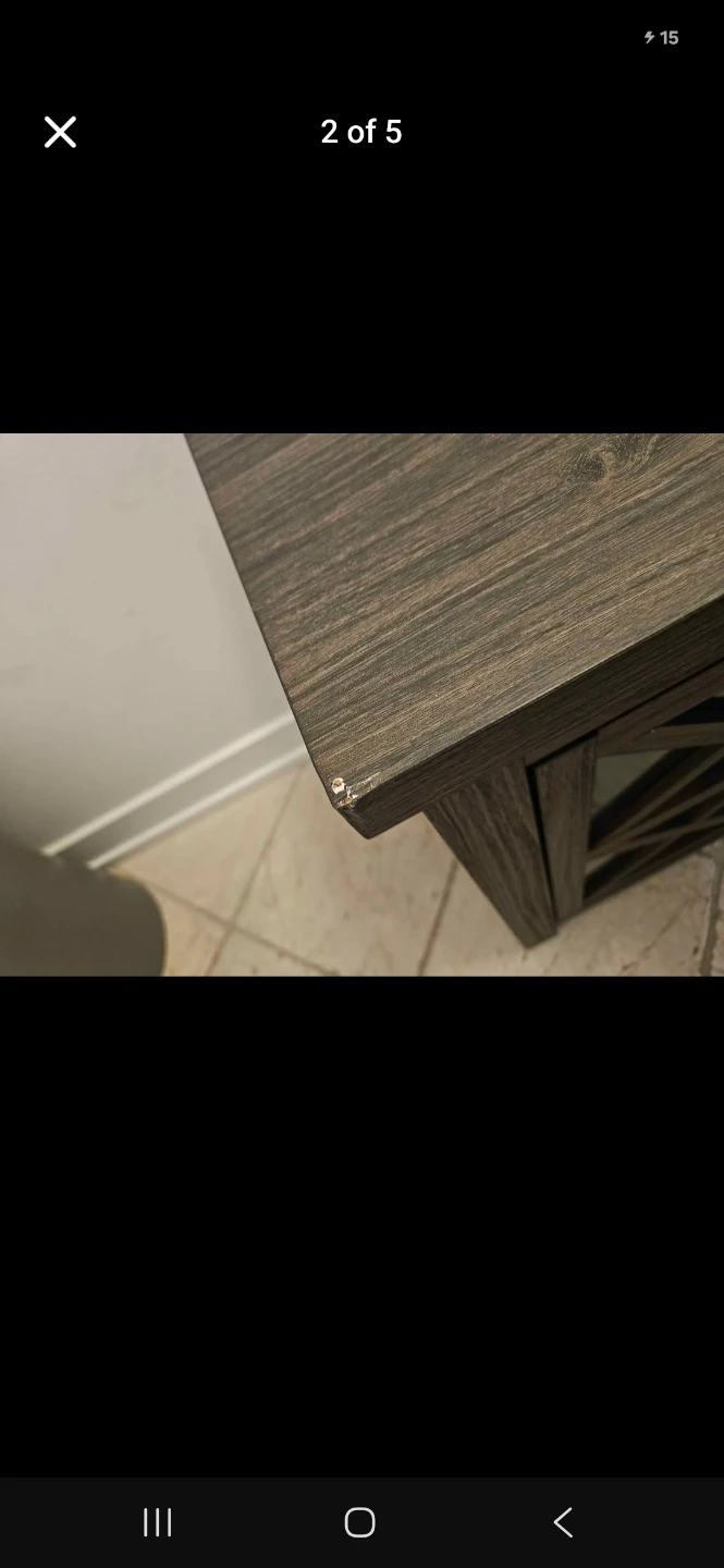 Dark Wood TV Stand with X-Pane Doors - photo 5