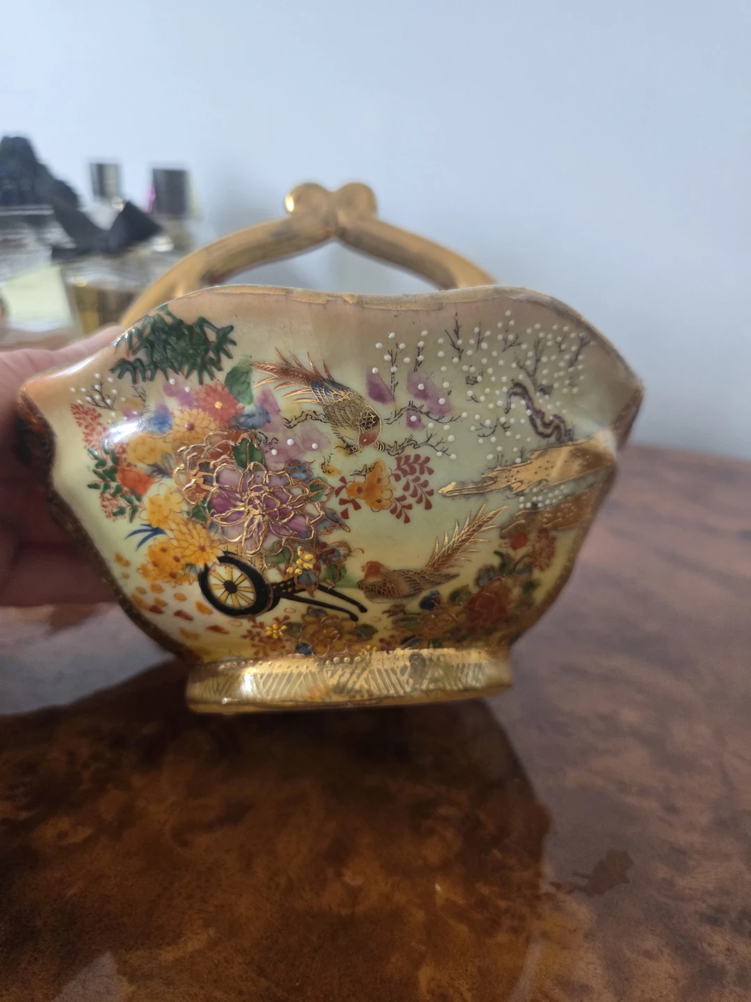 Vintage Satsuma Ware Basket