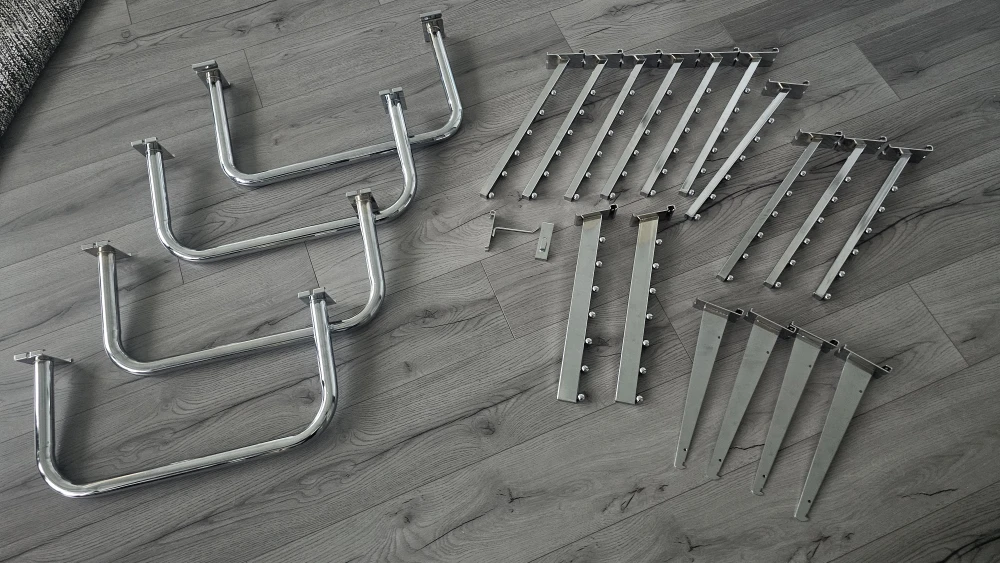 Heavy-Duty Retail Display Grid Rack with Accessories – 84" x 24" - photo 5