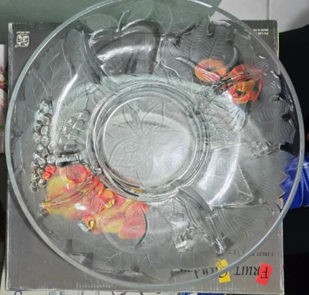 Fruit Garden 12.25" Glass Serving Platter
