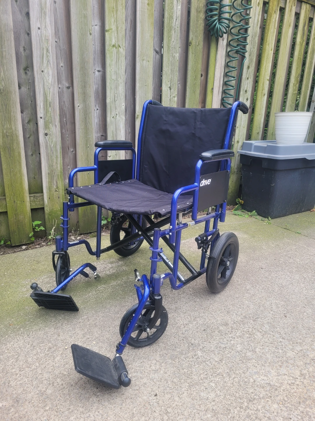 Drive Medical Blue Lightweight Transport Wheelchair