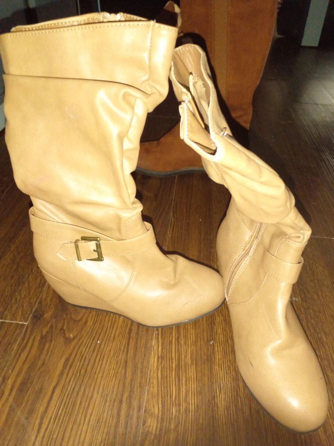 Tan Wedge Boots - photo 2