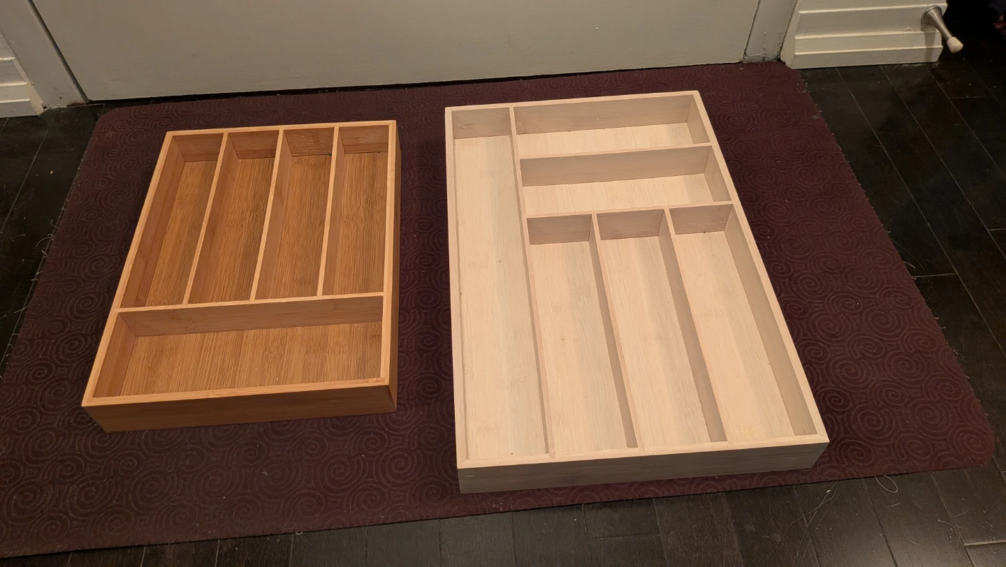 Bamboo and Wood Drawer Organizers for Cutlery