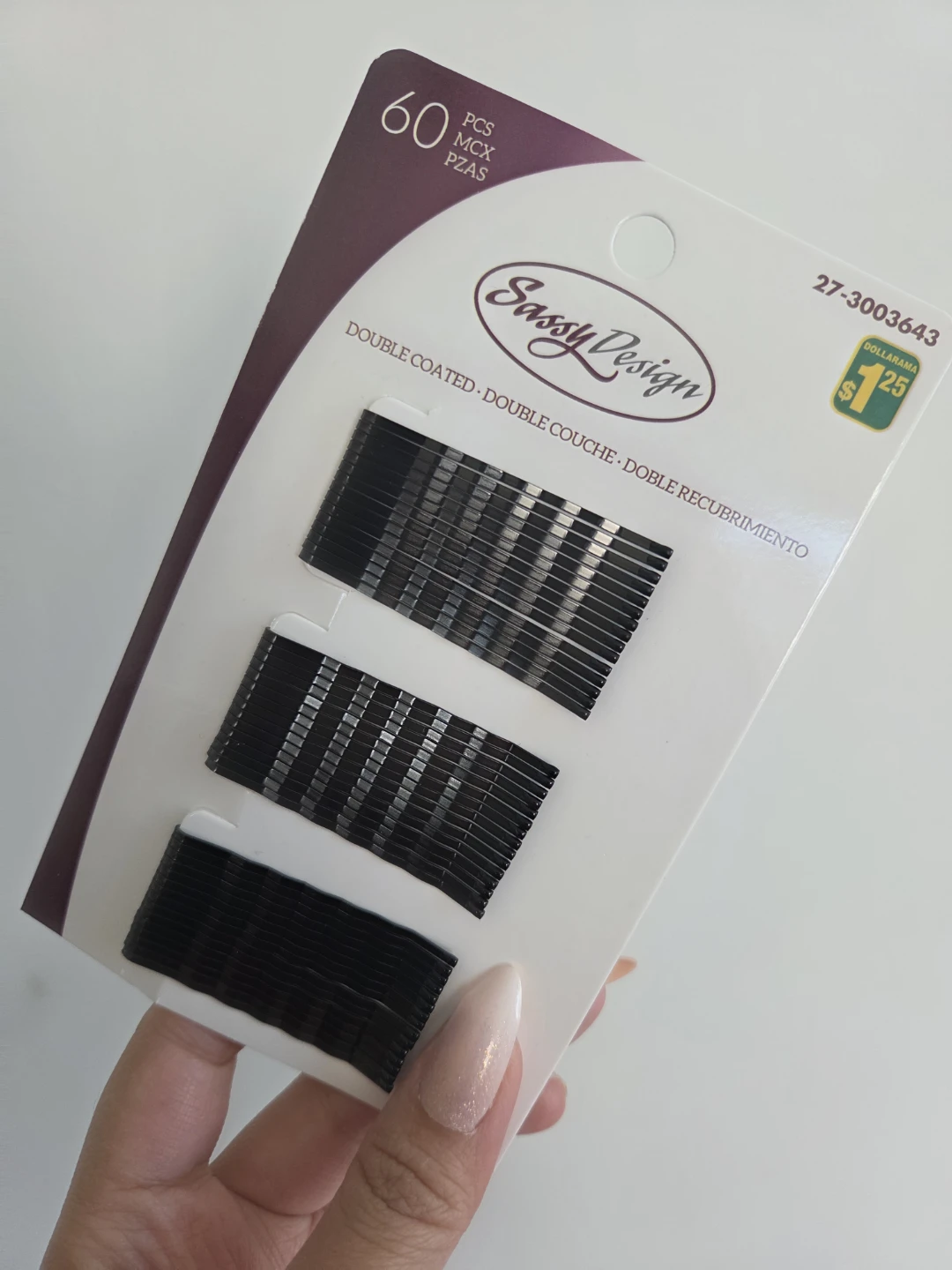 Black Double Coated Hair Pins
