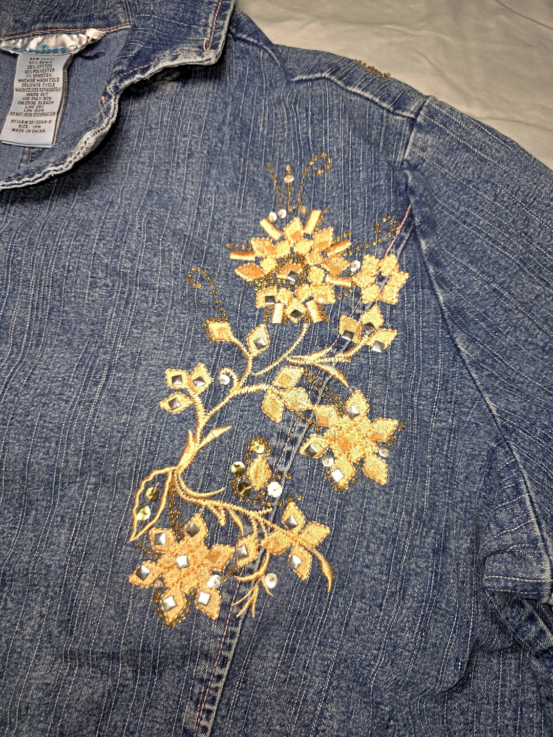 Denim 24/7 Embellished Denim Jacket Size 18W - photo 5