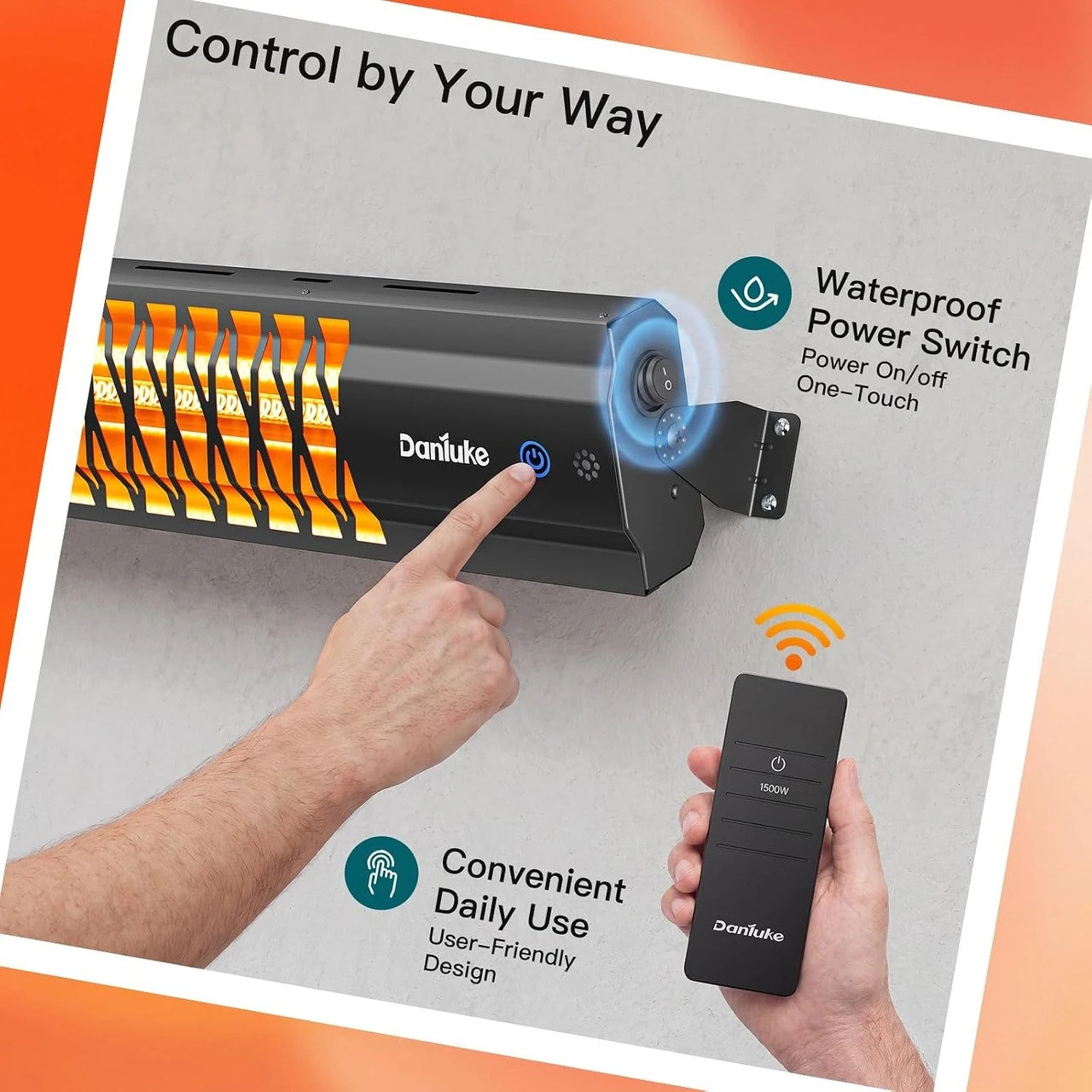 NEW Patio Heater IP65 Waterproof Infrared w/Remote Control 1500W - photo 5