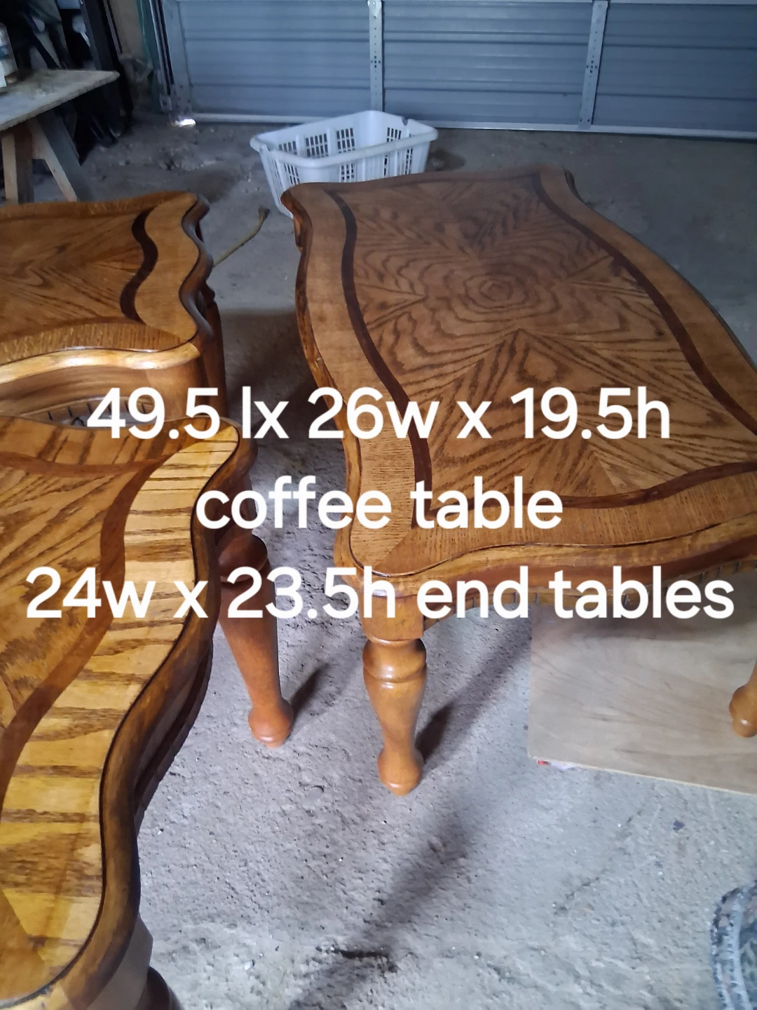 Wooden Coffee Table and End Tables Set - photo 2