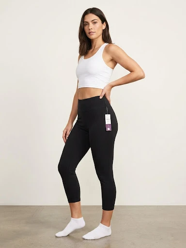 Leggings Licra Negra Gloria Vanderbilt Talla L Nueva NWT