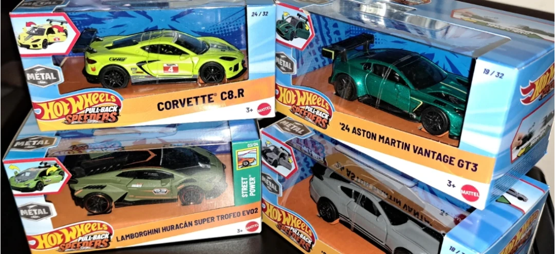Hot Wheels Metal, Pull-Back Speeders, 4 Die-Cast Car Lot! - photo 2