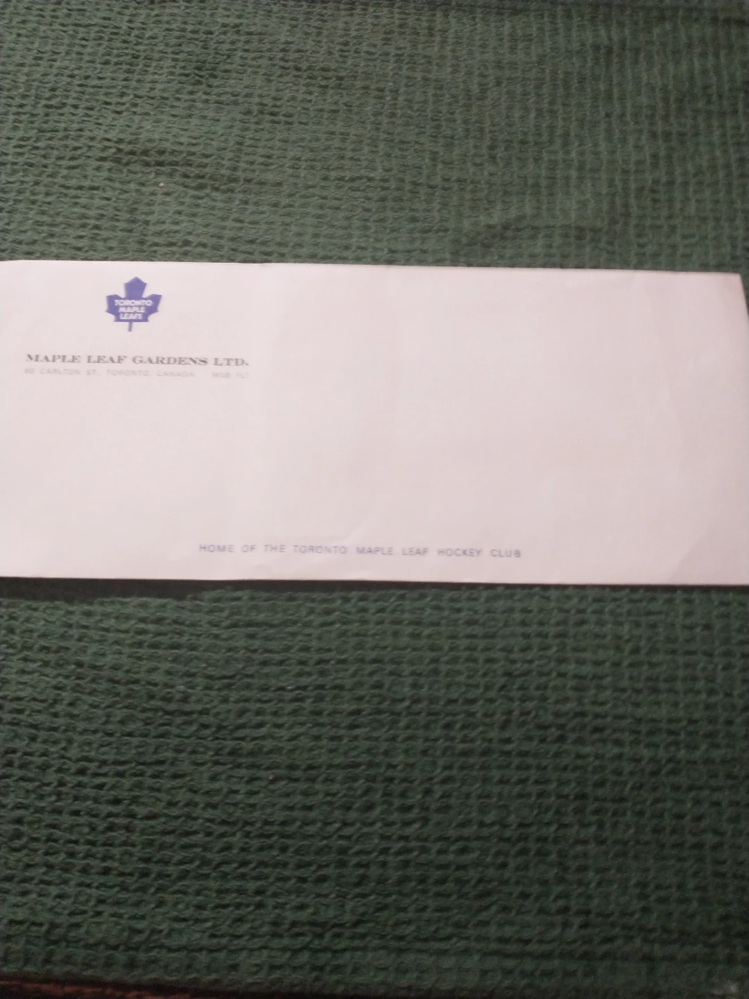 Toronto Maple Leafs Maple Leaf Gardens Envelope
