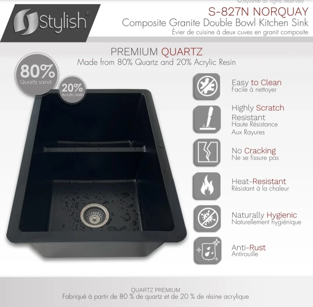 BRAND NEW Composite Granite Double Bowl Kitchen Sink - photo 3