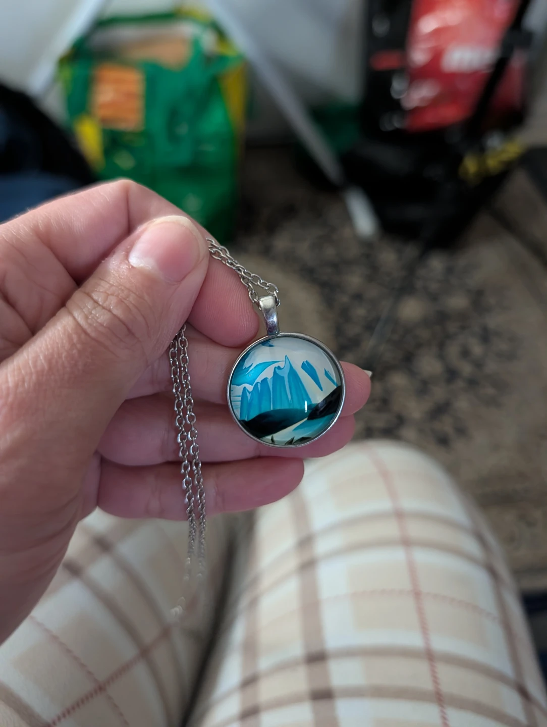 Mountain Scene Pendant Necklace