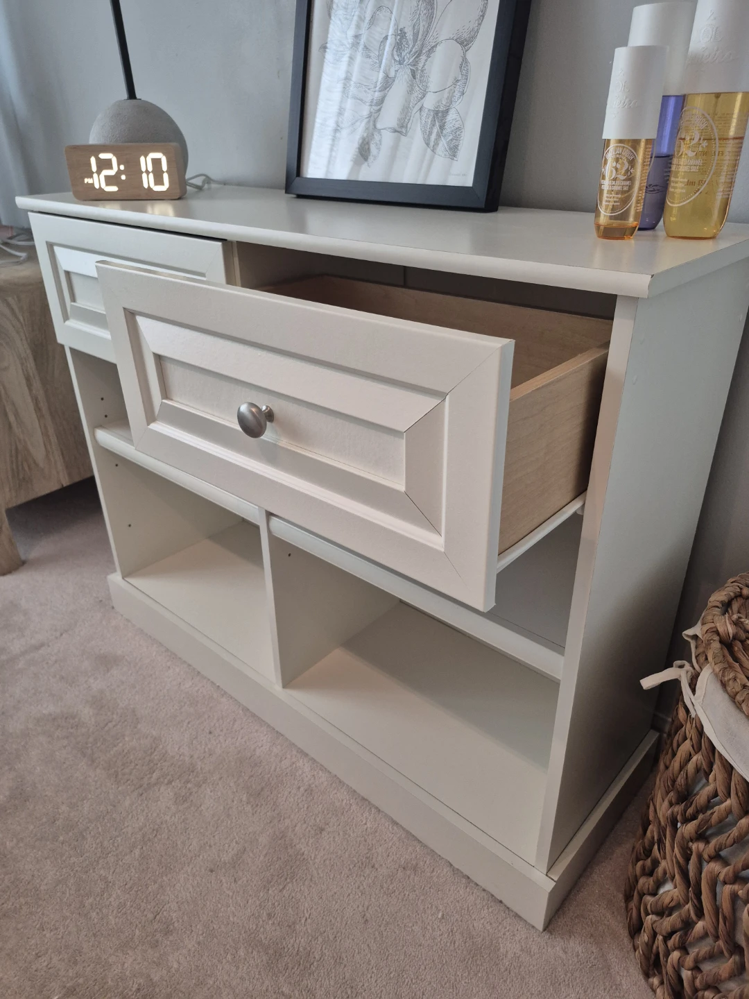 White storage cabinet with drawers and shelves - photo 4