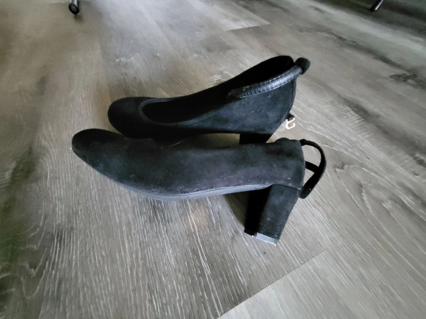 Black Suede Ankle Strap Heels