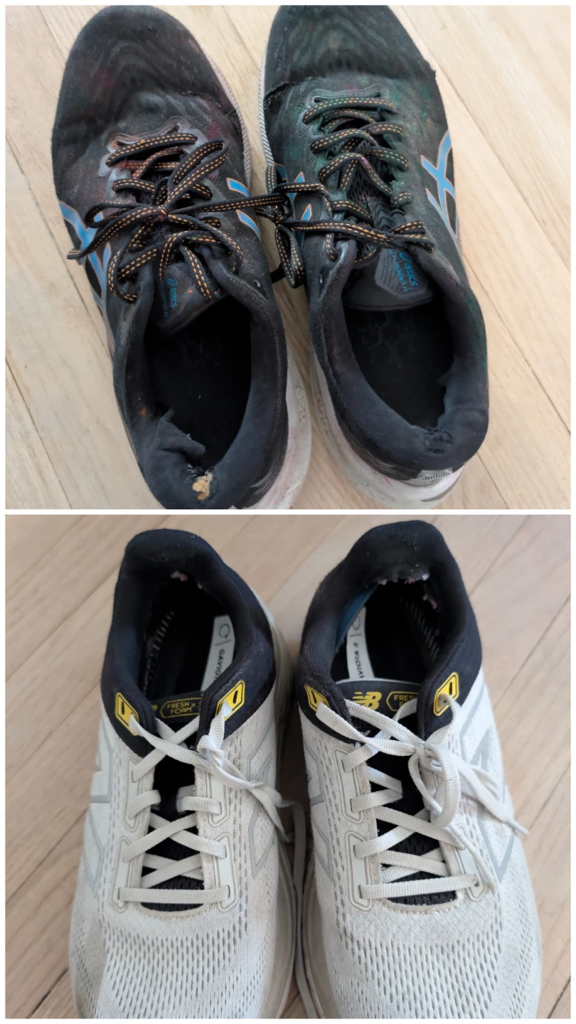 New Balance Gaviota 5 and Asics gt 1000