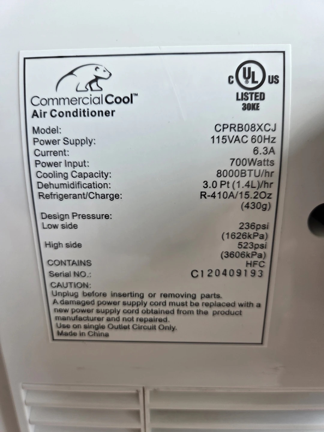 Commercial Cool CPRB08XCJ Air Conditioner - photo 3