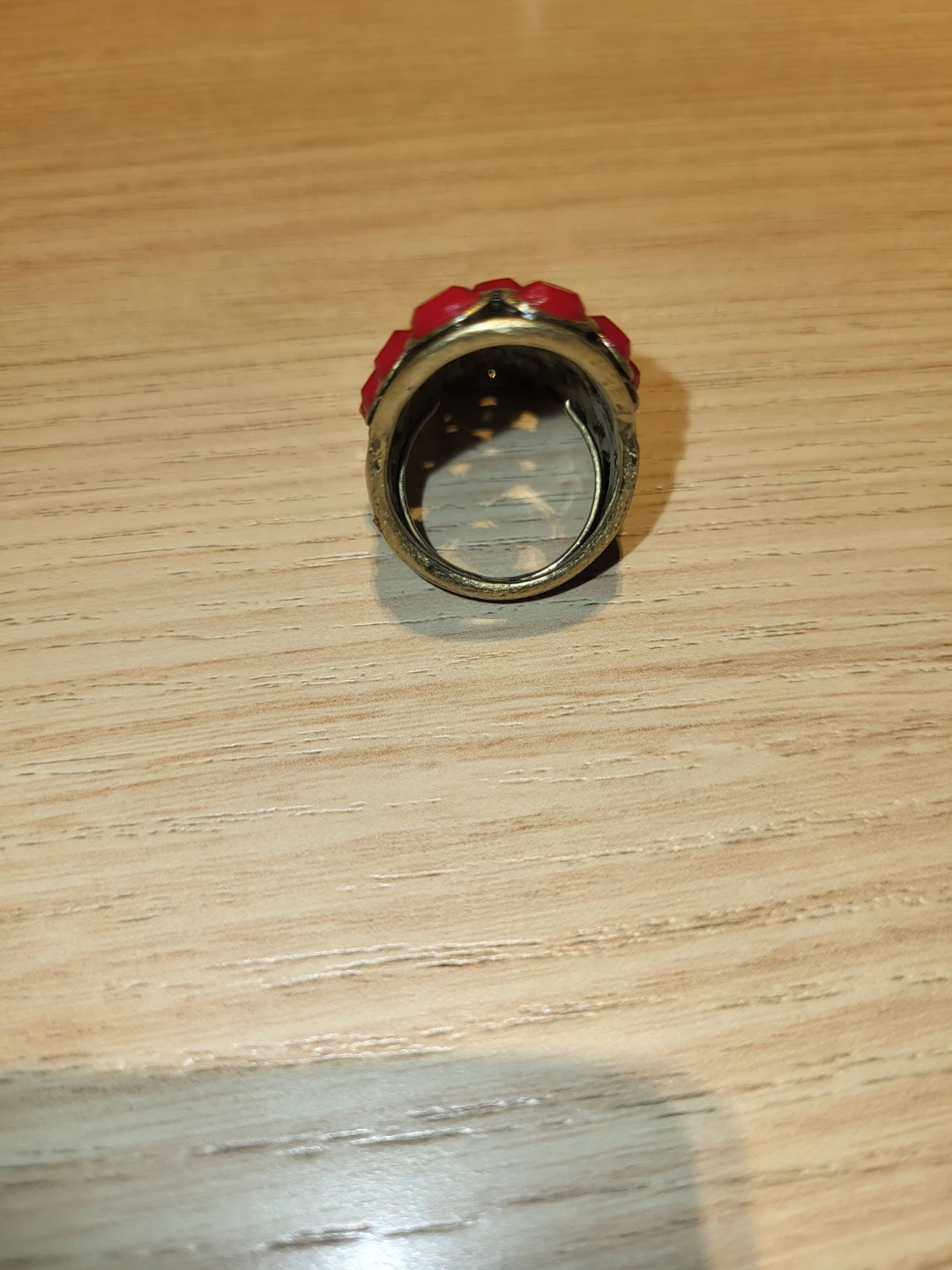 Large Statement Ring with Red Stones - photo 3