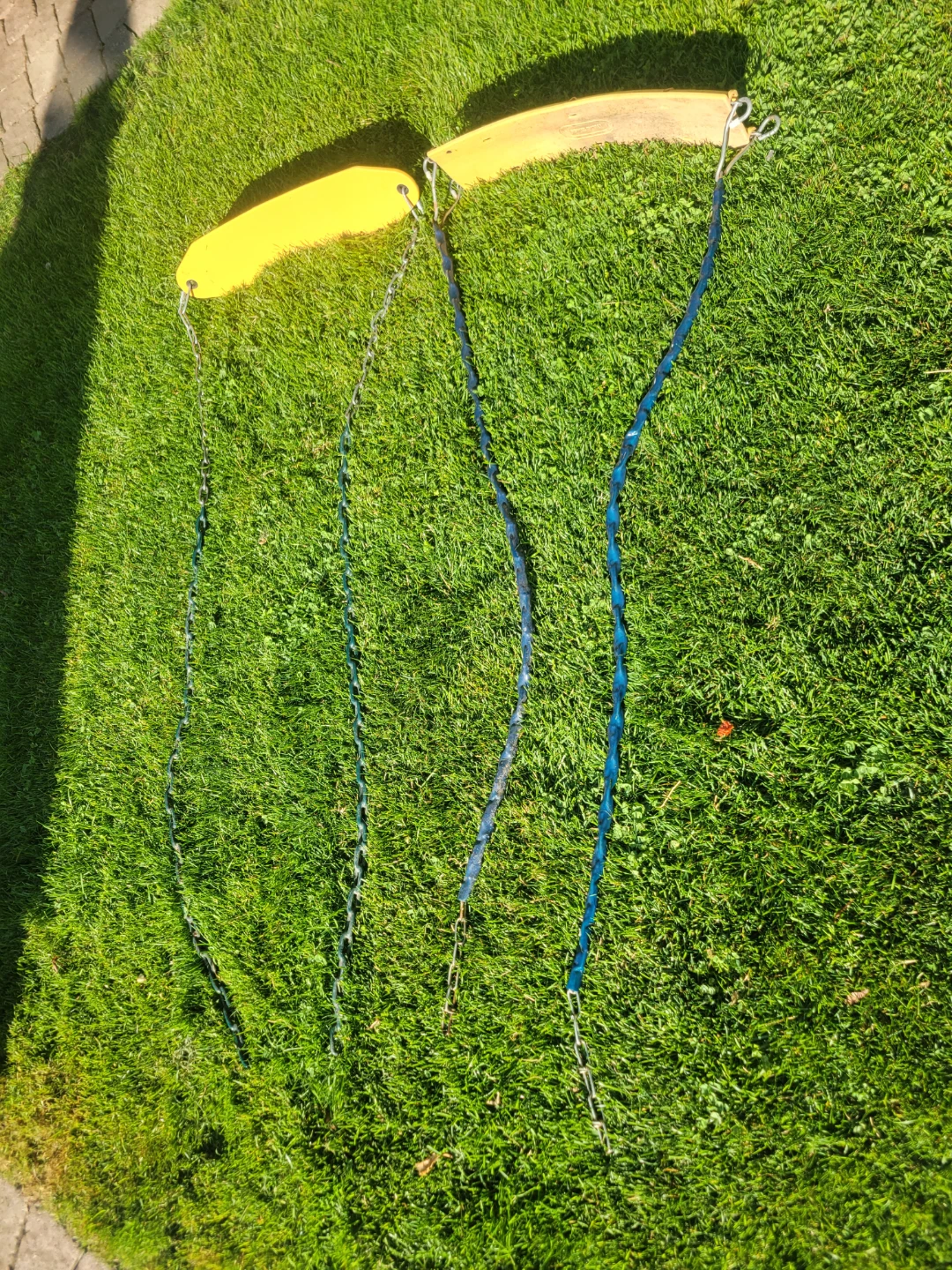2 Swing Seats with Chains, basketball hoop-$5 each